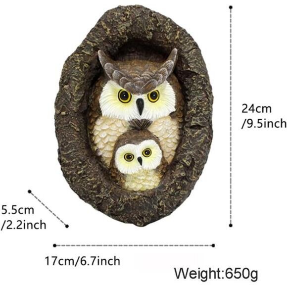 Owl Tree Hugger Whimsical Tree Sculpture Garden Statues Outdoor Tree Face Decor - Picture 2 of 7